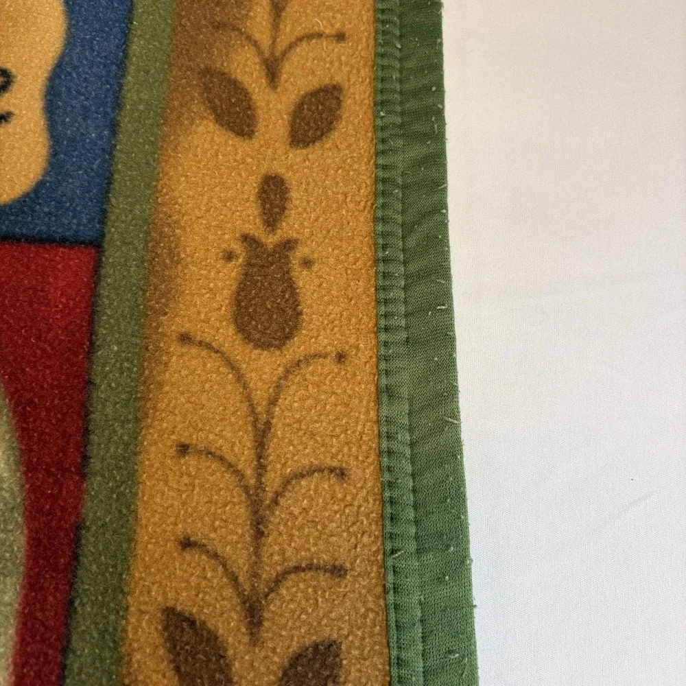 VTG 2004 Old Friend Teresa Kogut Fleece Teddy Bear Blanket Cottage Country Y2K